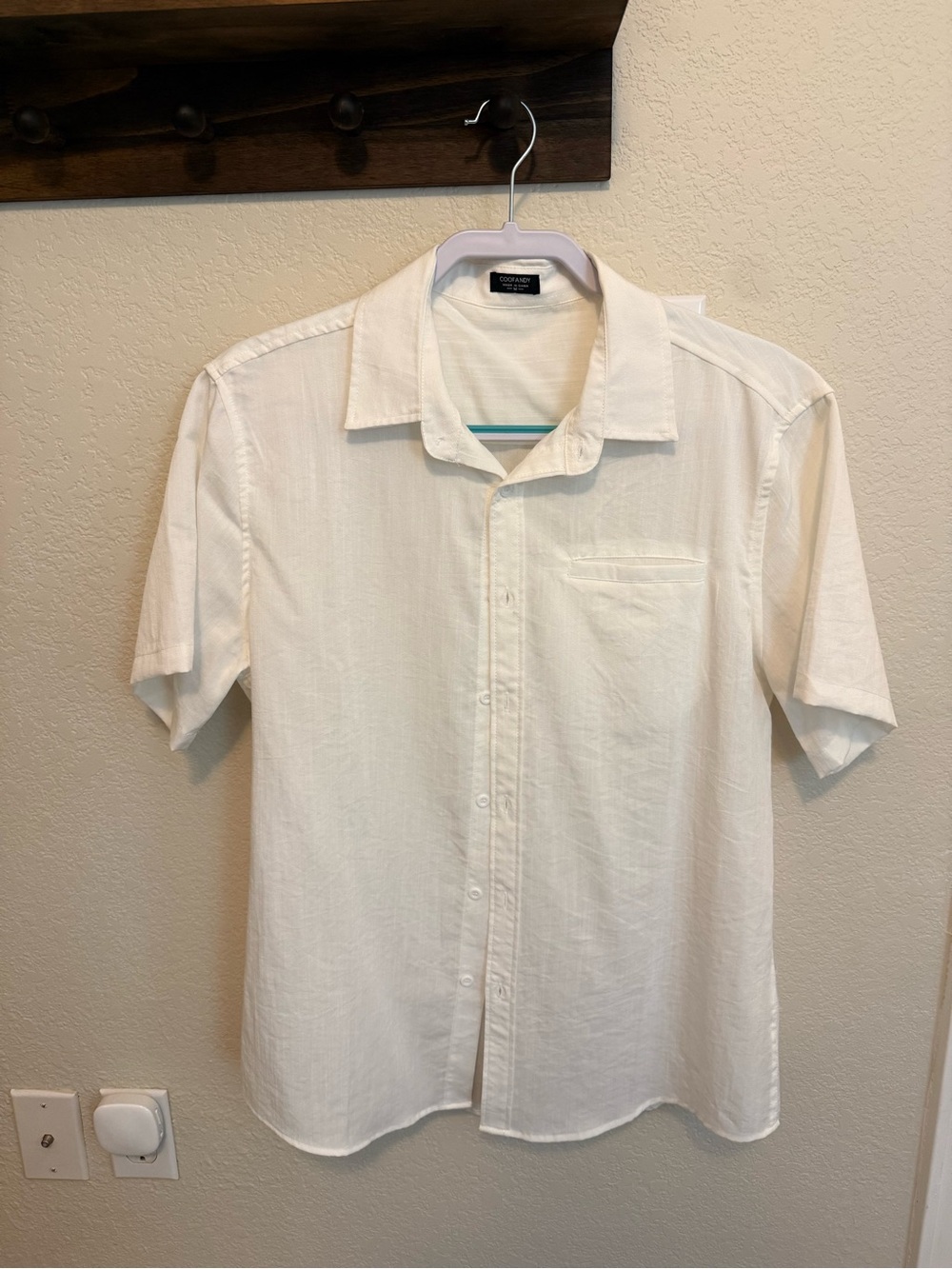 Men's Casual Short-Sleeve Button-Down Shirt in White